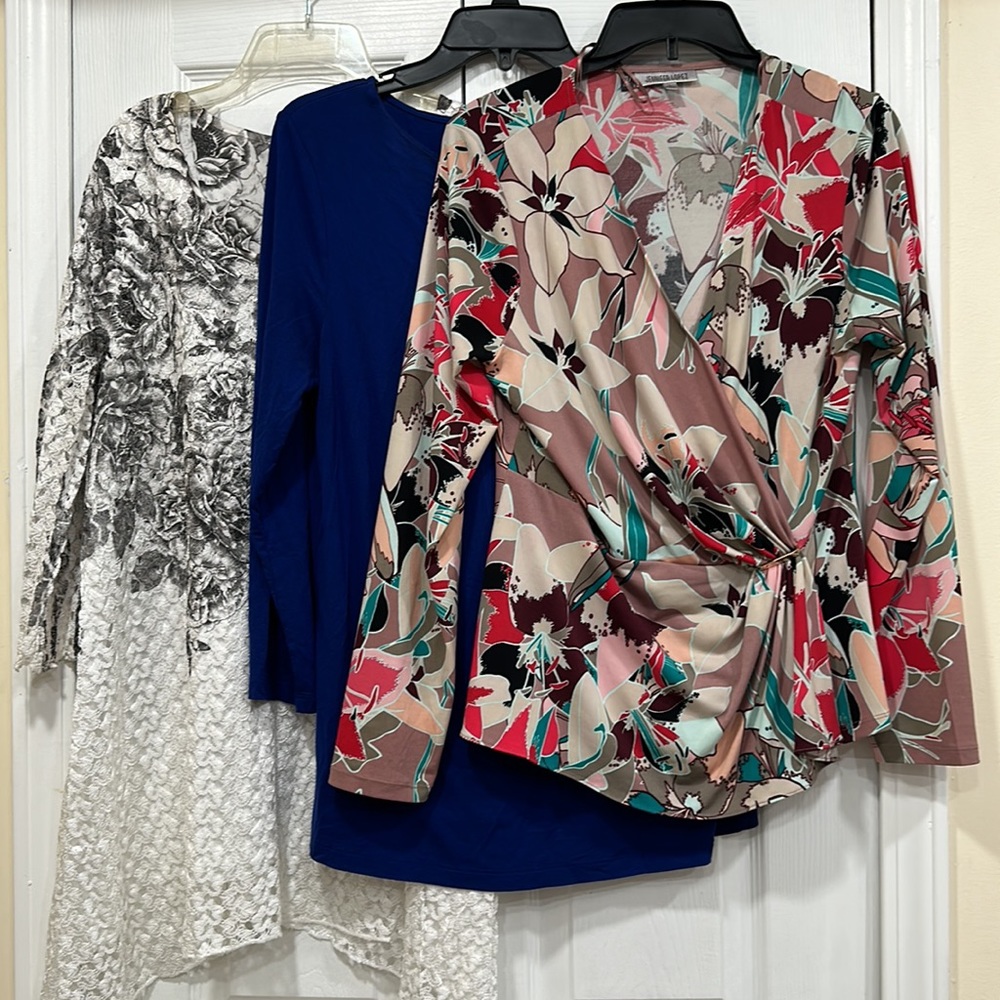 3 long sleeve shirts size Large in good condition.